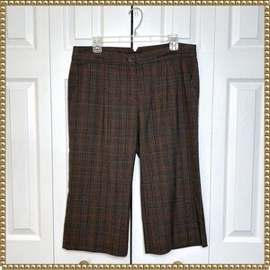 BCBG Max Azria Brown Wool Blend Cropped Trousers XXL